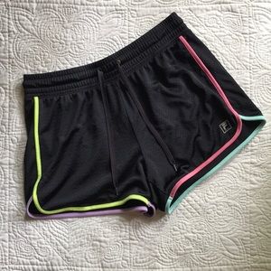 💛💜 Neon Rainbow Trim Gym Shorts 💚💖